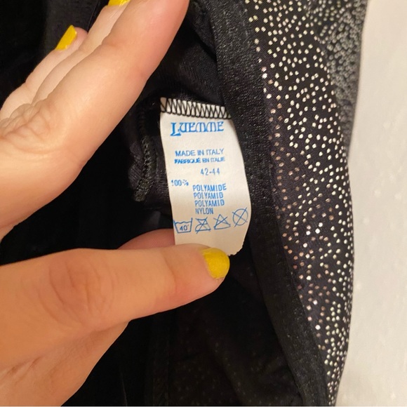 Vintage Made in Italy Nylon Lingerie Glittery Tank Top Sheer Sparkly Metallic - Picture 3 of 10